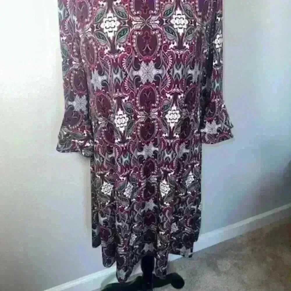 Chicos' Paisley 3/4 Sleeve Midi Sheath Dress - Picture 2 of 5